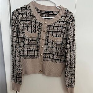 SHEIN Black and Tan Women's Cardigan